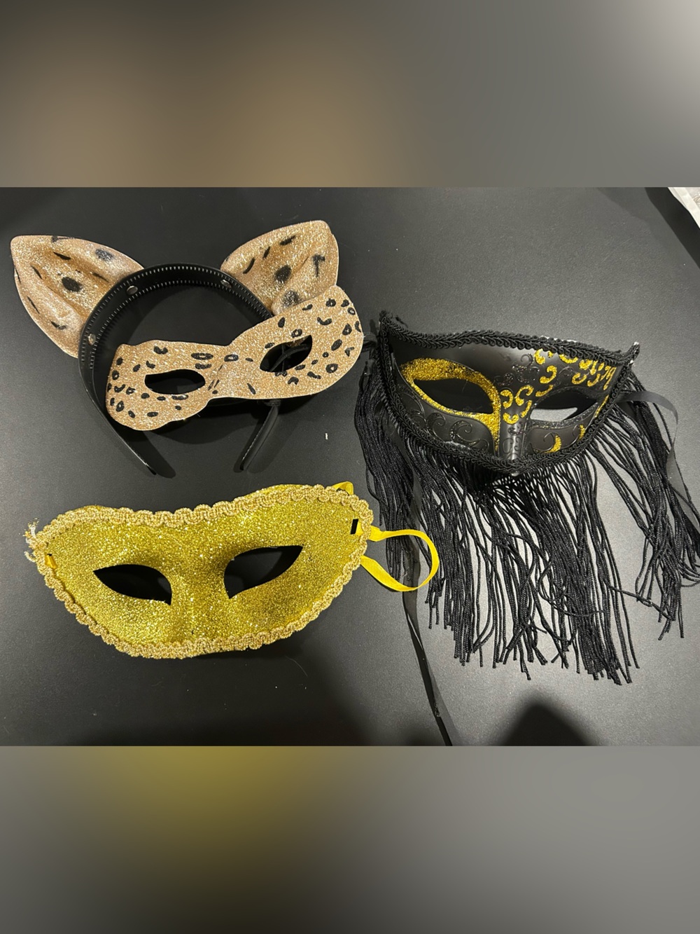 Gold & Black Masquerade Mask Set